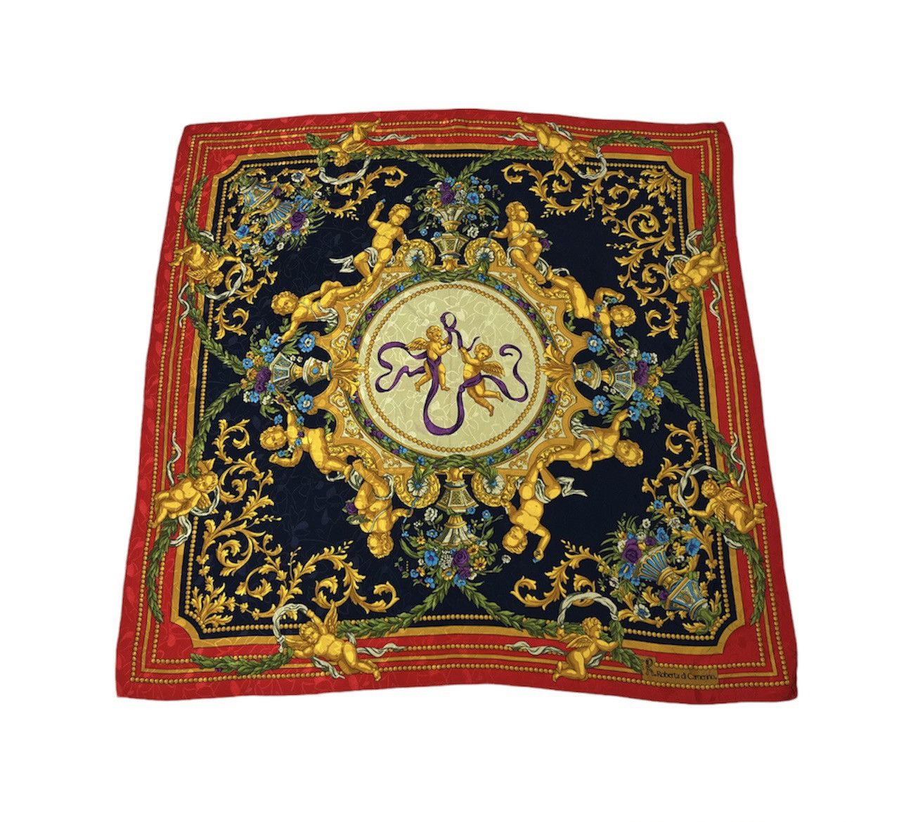 Designer × Roberta di Camerino × Vintage Vintage Roberta Di Camerino silk scarf handkerchief painted Size ONE SIZE - 1 Thumbnail