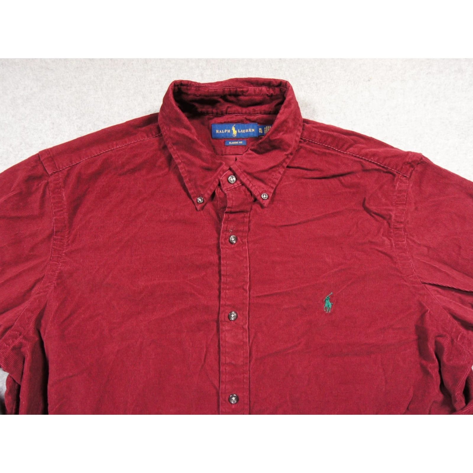 Ralph Lauren Ralph Lauren Shirt Mens XLarge Red Button-Down Corduroy Classic Fit Preppy Pony - XL Red Button-Up Long Sleeve Casual Mens Size US XL / EU 56 / 4 - 2 Thumbnail