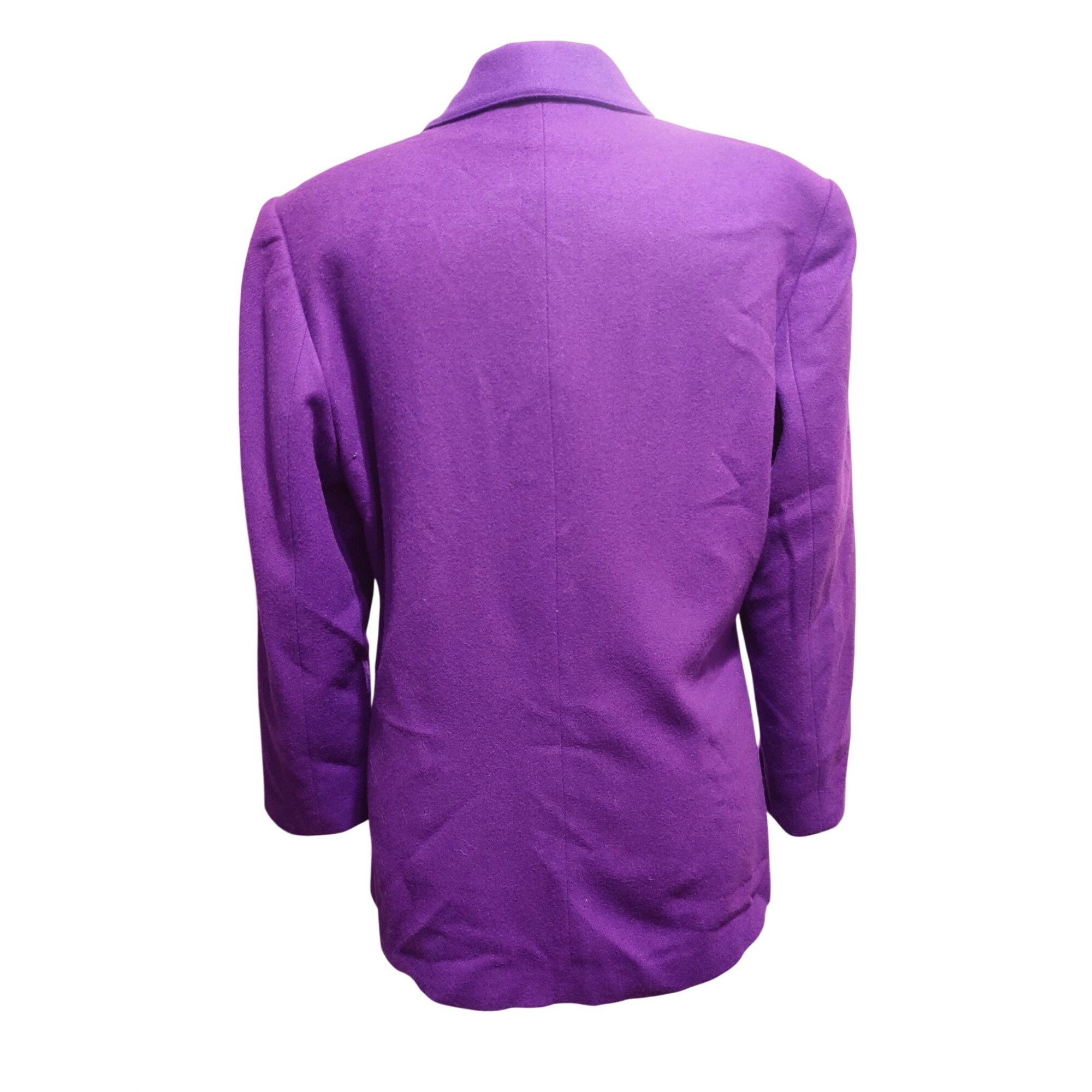 Vintage Vintage Adolfo International 12 Purple Wool Blazer Gold Butt Size XL / US 12-14 / IT 48-50 - 3 Thumbnail