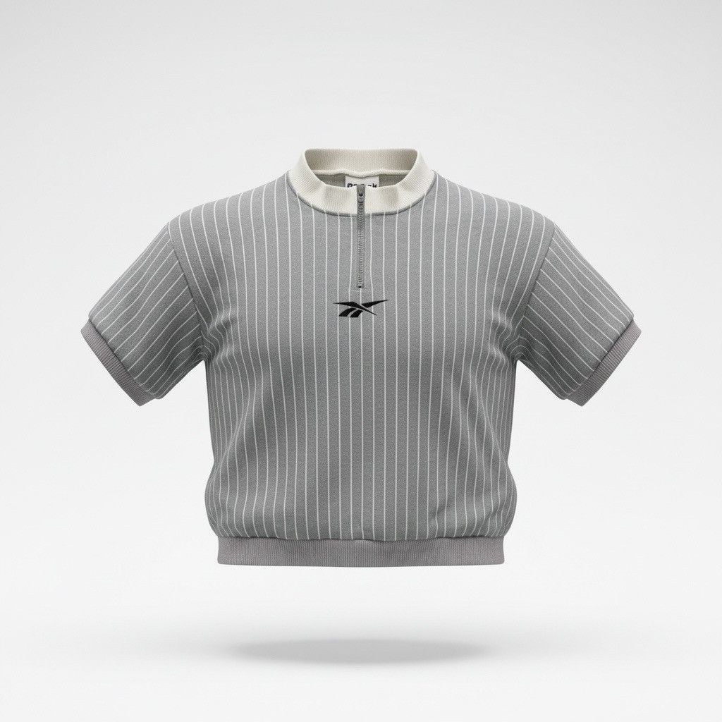 Bodega × Reebok Vintage Reebok Striped Quater Zipper Crop Top Size M / US 6-8 / IT 42-44 - 4 Thumbnail