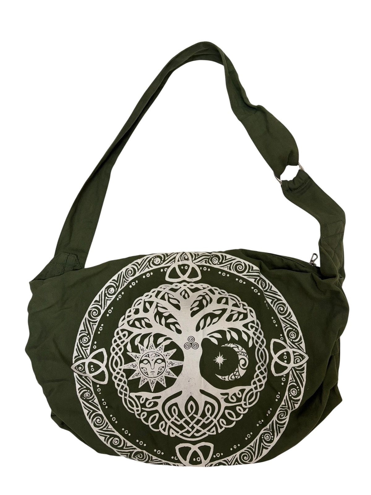 Japanese Brand AMINA 🫒 CELTIC PAGAN TREE BOHO TRIBAL PSYCHEDELIC ART BAG Size ONE SIZE - 1 Thumbnail