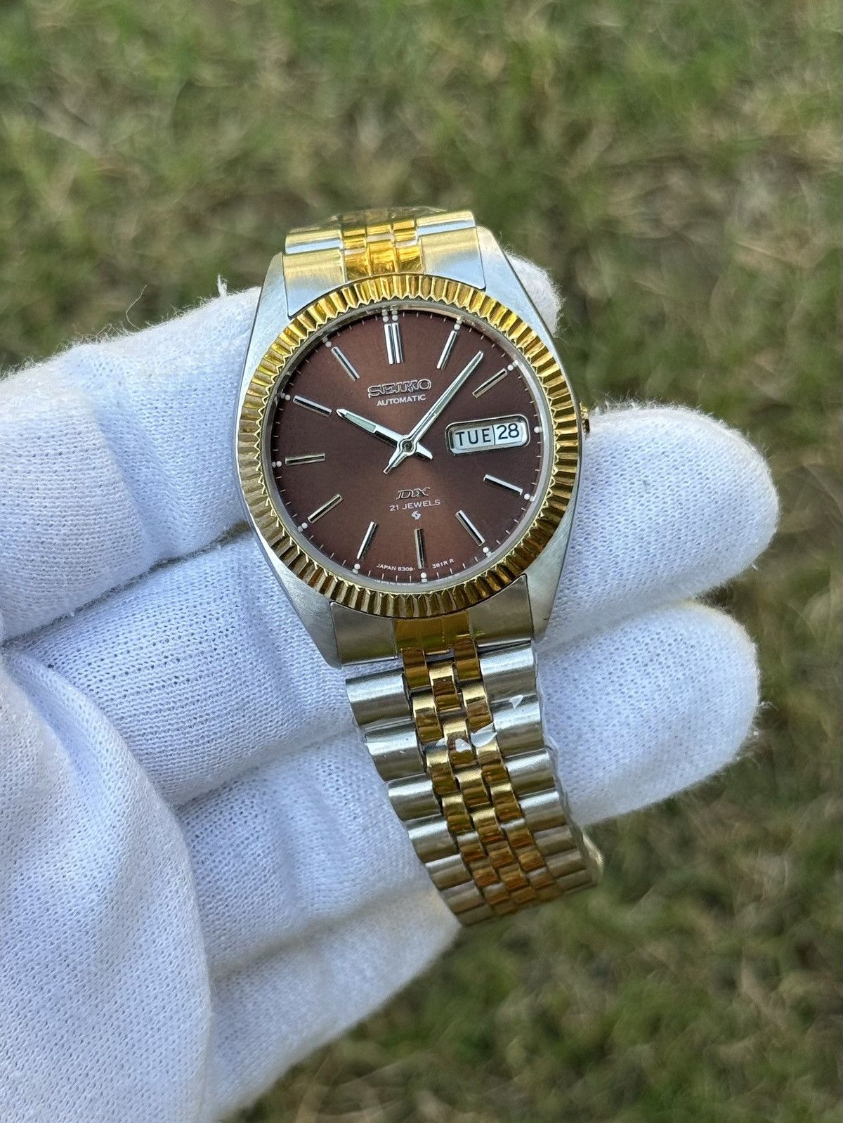 Seiko Seiko 5 DX Fluted Bezel Automatic 6309 Japanese mens Watch Size 36 - 12 Thumbnail
