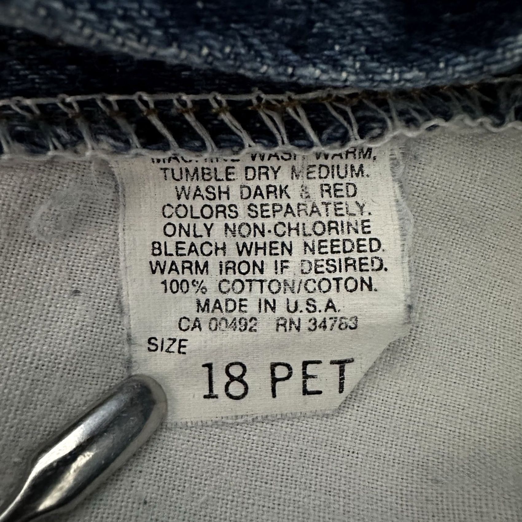 Lee VINTAGE Lee Jeans Womens 18P 31x28 Pleated High Rise Ms Riders Union Stamp USA Shirt Adult 18P Blue Denim 5-Pocket USA 90s Size 24" / US 00 / IT 34 - 7 Thumbnail