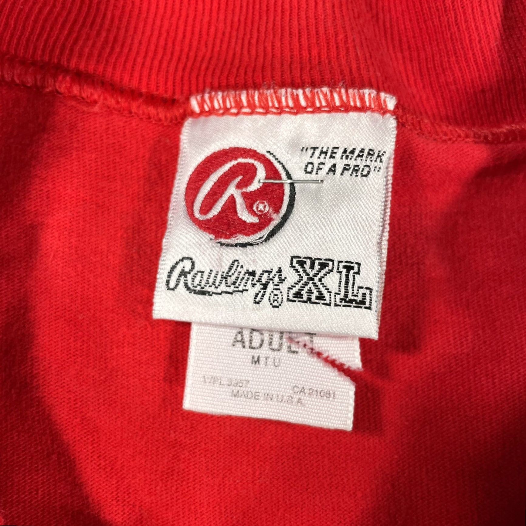 Vintage VINTAGE 90s Rawlings Mock Neck Long Sleeve T Shirt Adult XL Red Cotton Size US XL / EU 56 / 4 - 4 Thumbnail