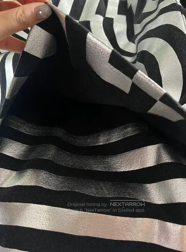 Dries Van Noten Dries Van Noten Runway-Style Similar Silver Wave Pattern D Size 39" - 5 Thumbnail