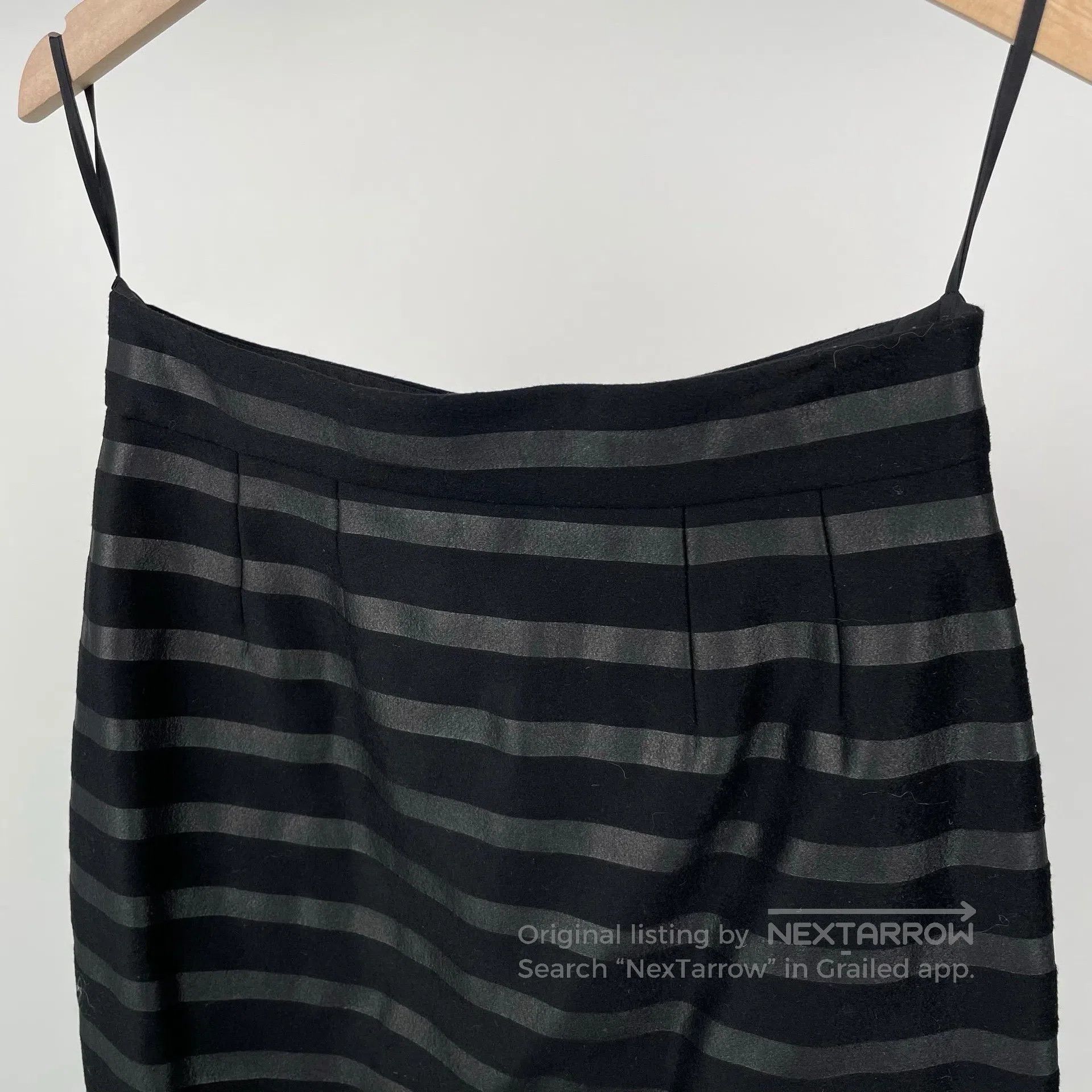 Chanel Chanel Black Striped Skirt| Size 37" - 3 Thumbnail