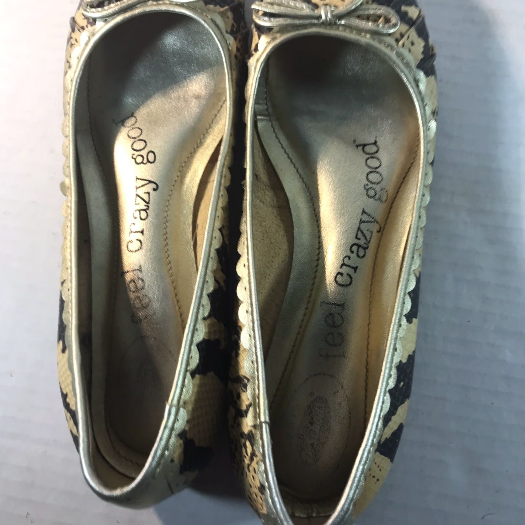 Scholl Dr Scholls Animal Print Leather Ballet Flats Womens Size 7.5 Multicolor Slip On Size US 7.5 / IT 37.5 - 5 Thumbnail