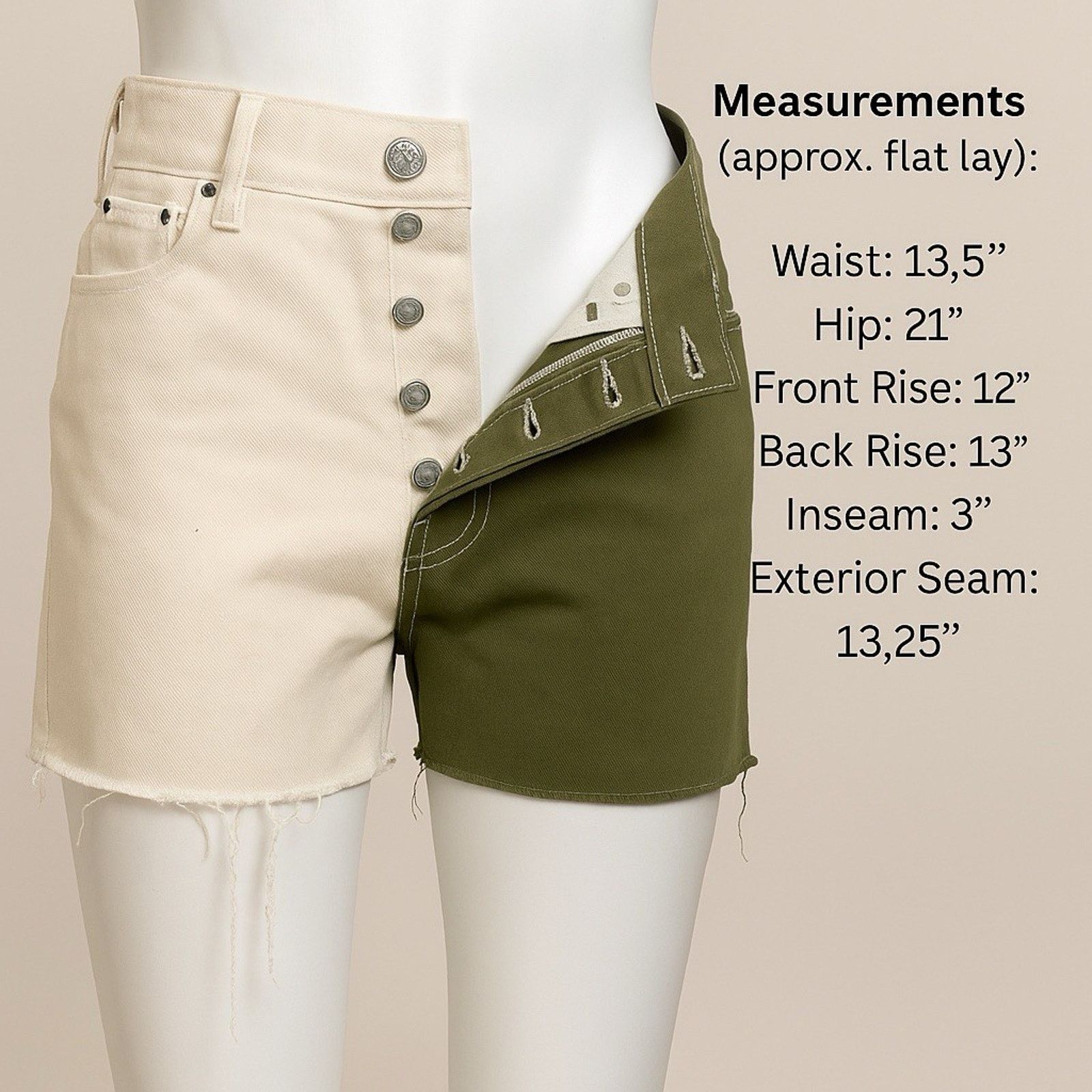 Pacsun PacSun Women’s Size 27 Colorblock Olive & Cream Size 22" - 13 Thumbnail