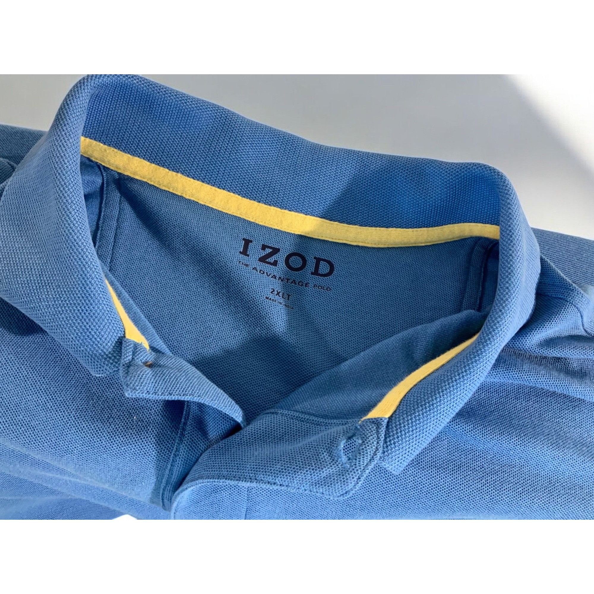 Izod Izod Mens Advantage Short Sleeve Solid Blue Golf 2XL Size US XXL / EU 58 / 5 - 9 Thumbnail