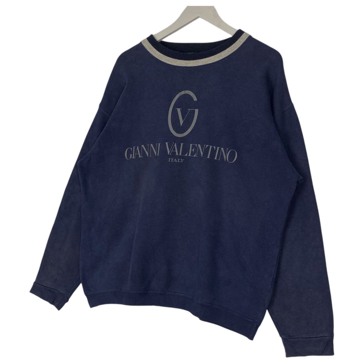 Gianni Valentino × Valentino Vintage Gianni Valentino Crewneck Sweatshirt Navy Blue Size M / US 6-8 / IT 42-44 - 2 Thumbnail