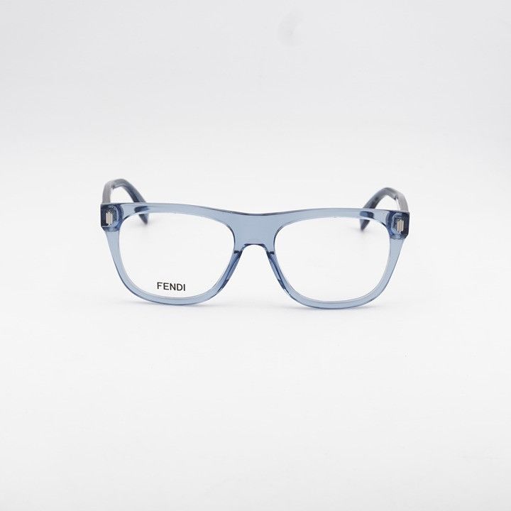 Fendi Fendi FE50070I 090 Eyeglasses Blue 54mm Square Frame Size ONE SIZE - 4 Thumbnail