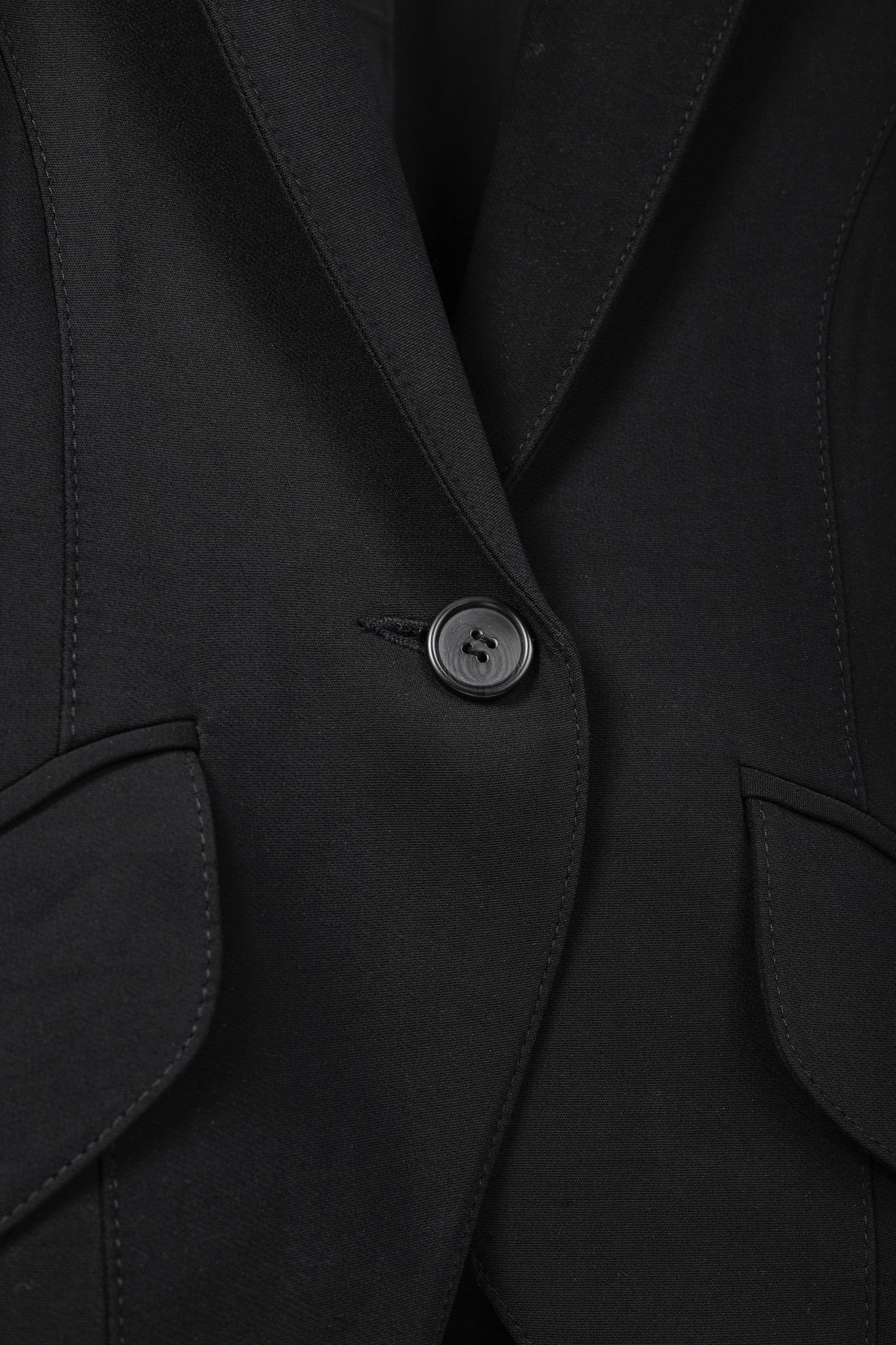 SMYTHE Smythe Black Wool-Blend Grosgrain-Stripe One-Button Blazer Size S / US 4 / IT 40 - 8 Thumbnail
