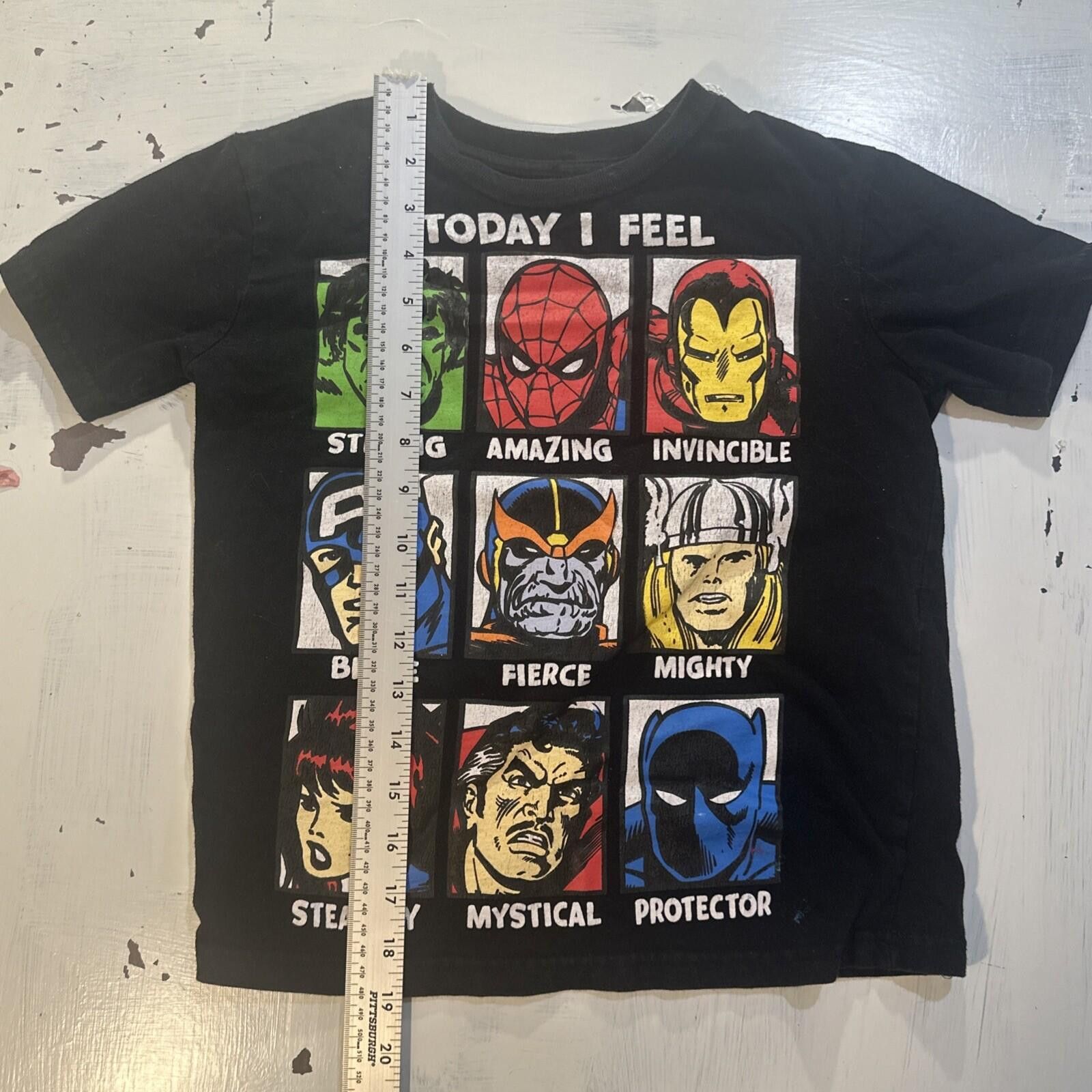 Marvel Comics Marvel Avengers “Today I Feel” Children’s Sz 7/8 T-Shirt Size US XXS / EU 40 - 2 Thumbnail