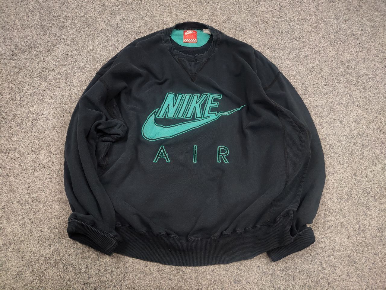 Nike Vintage 80s Nike Air Embroidered Crewneck Blue Sweatshirt Size US M / EU 48-50 / 2 - 2 Thumbnail