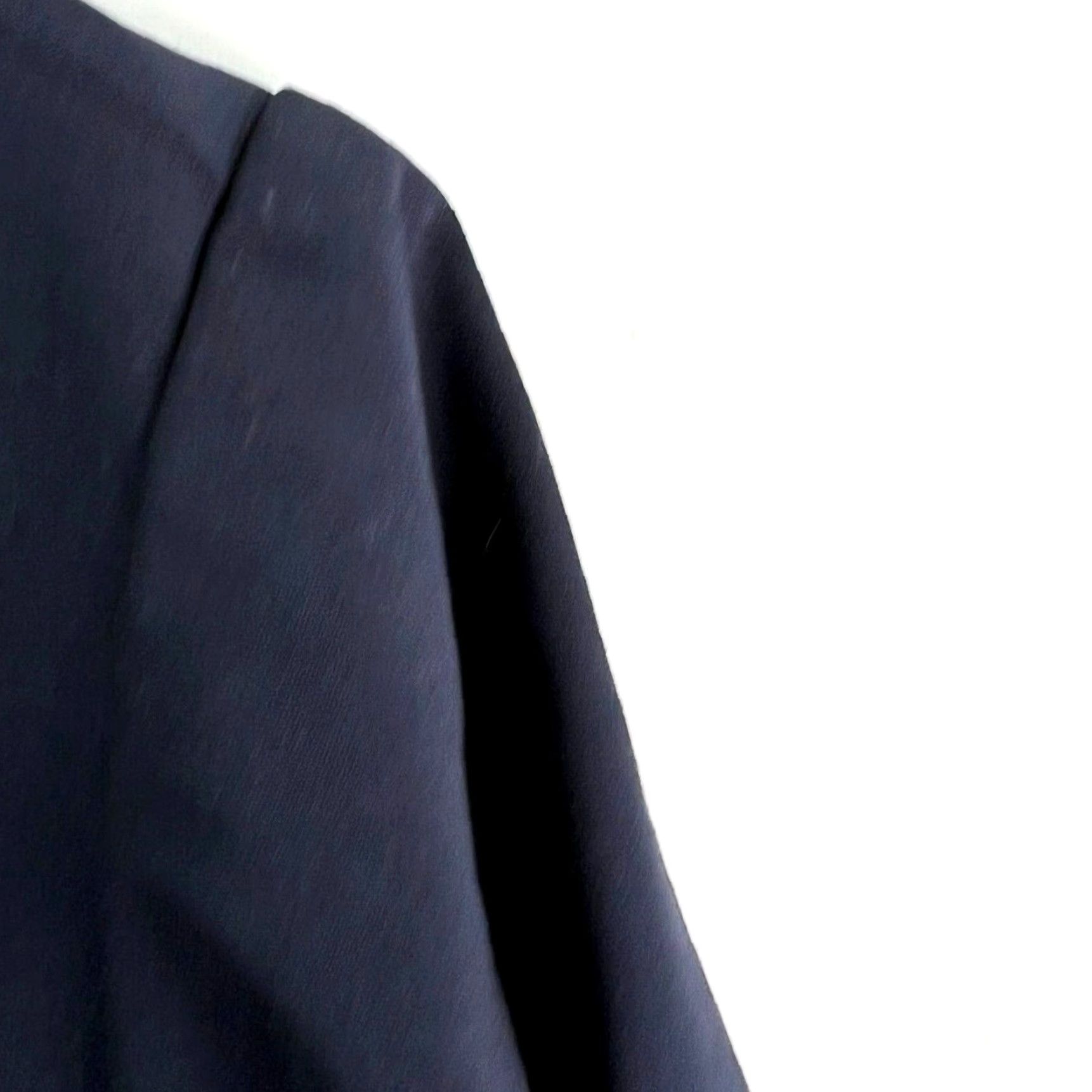 Vintage DANNY & NICOLE Blazer Womens 14W Blue Blazer Jacket Short Sleeve Notch Three-Button Regular Fit Lightweight Lined Solid Blazer Jacket Size 36" / US 14 / IT 50 - 2 Thumbnail