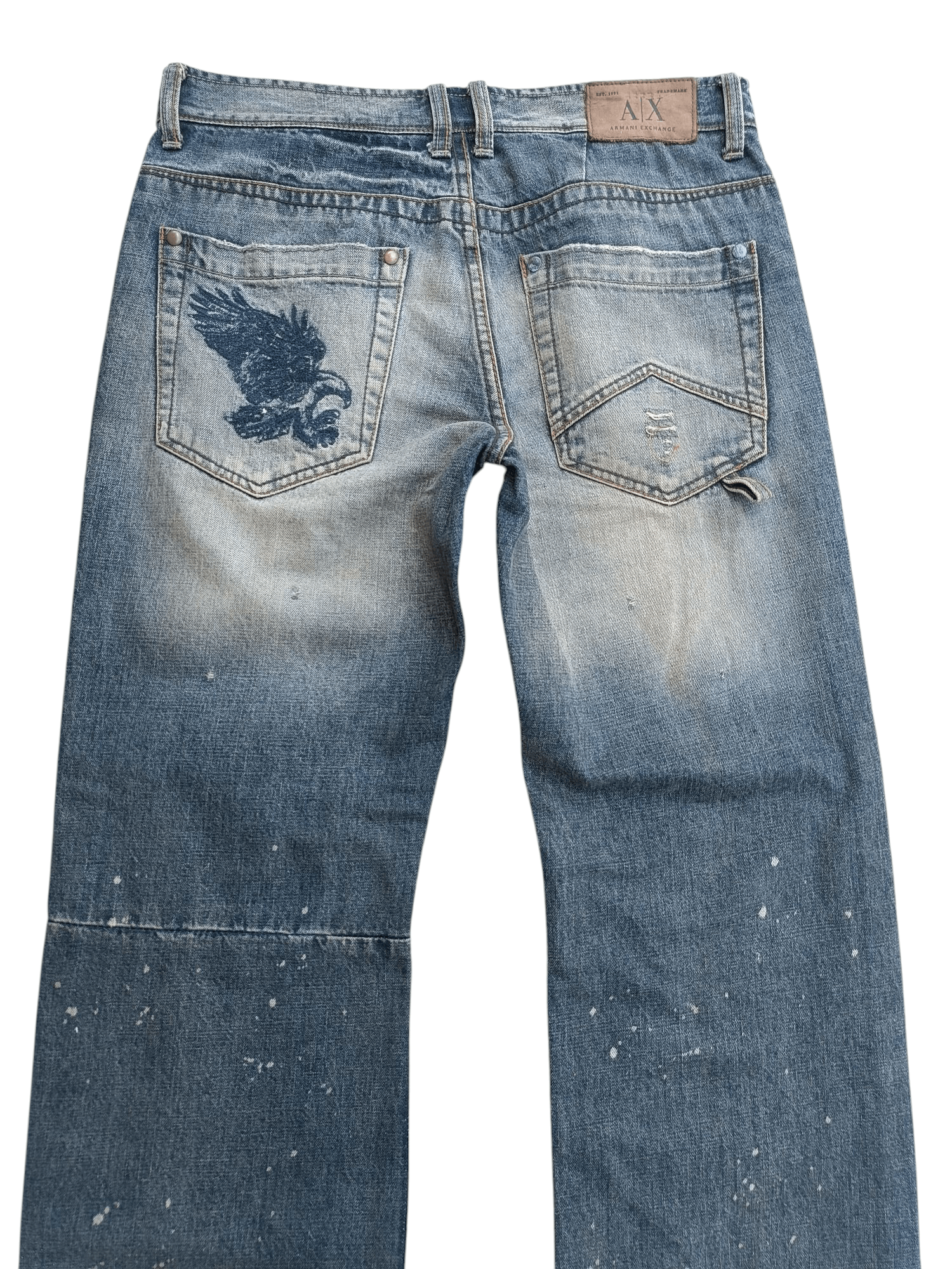Armani Exchange Armani Exchange Distressed Whiskers Faded Denim E261 Size US 33 - 15 Thumbnail