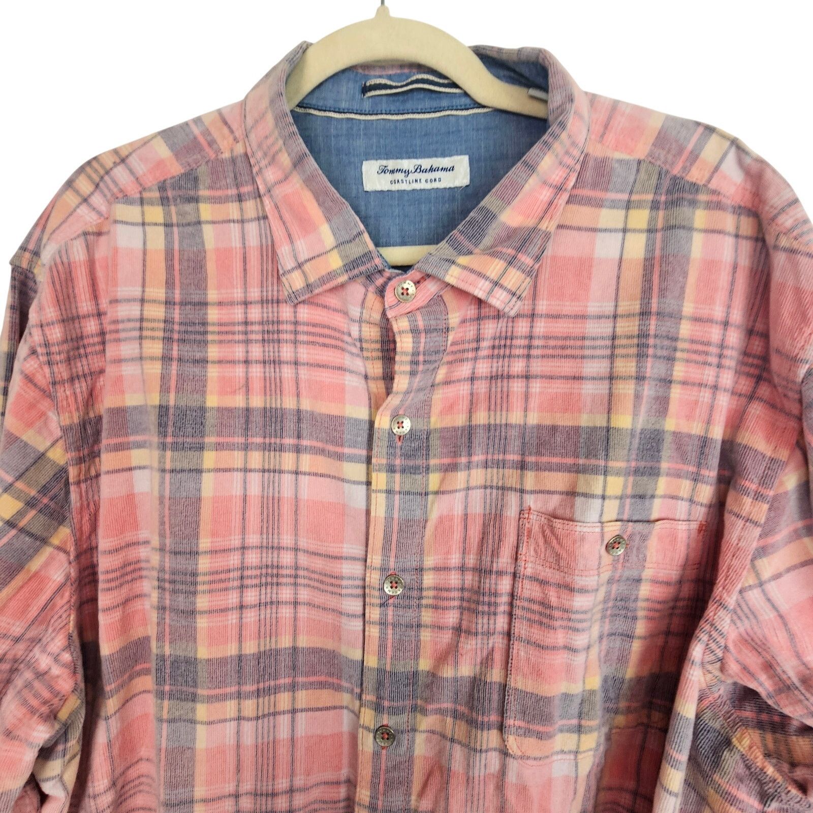 Tommy Bahama Tommy Bahama Mens Plaid Coastline Corduroy Button Shirt XXL Size US XXL / EU 58 / 5 - 2 Thumbnail