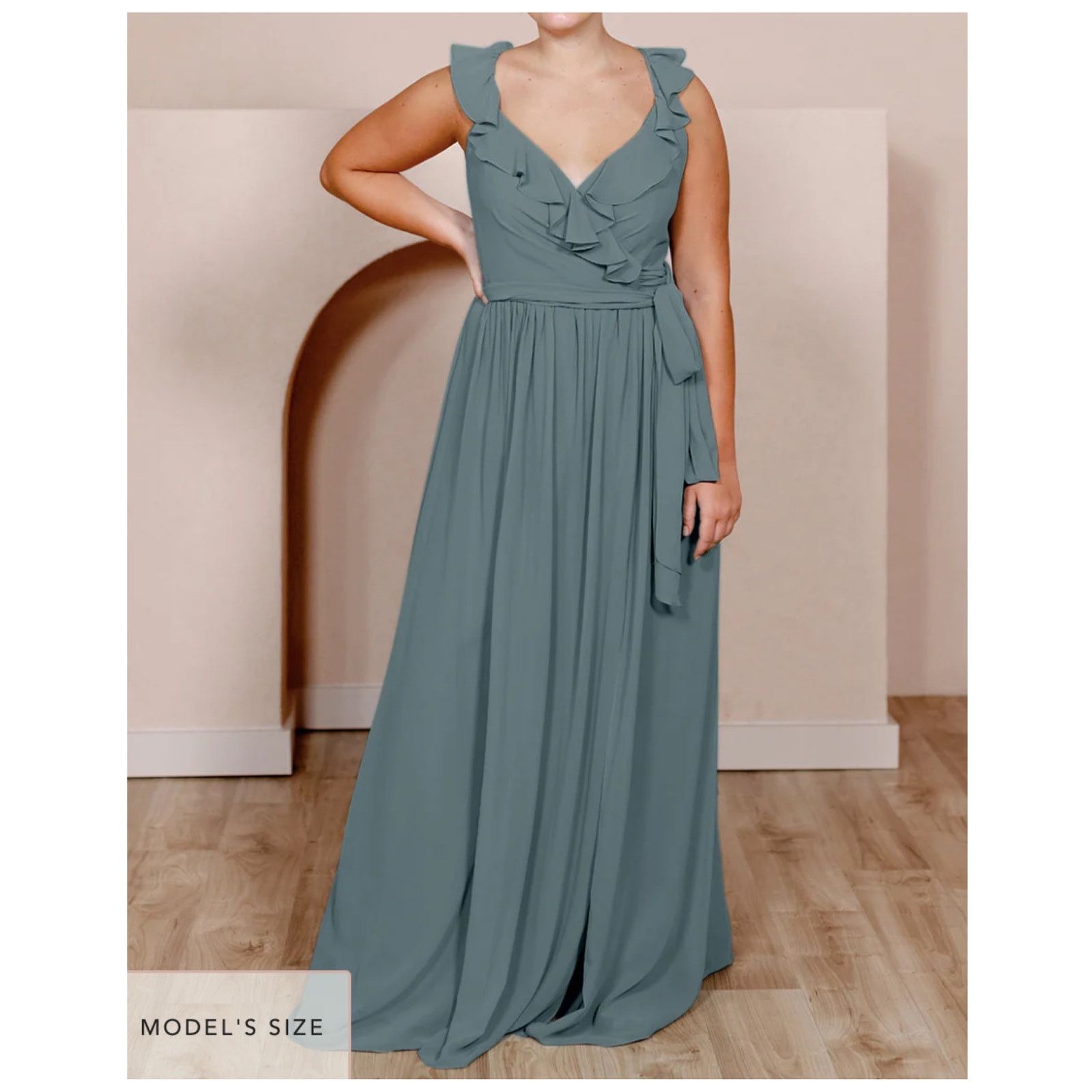 Other Revelry Valerie Chiffon Dress Eucalyptus Green Bridesmaid | Grailed
