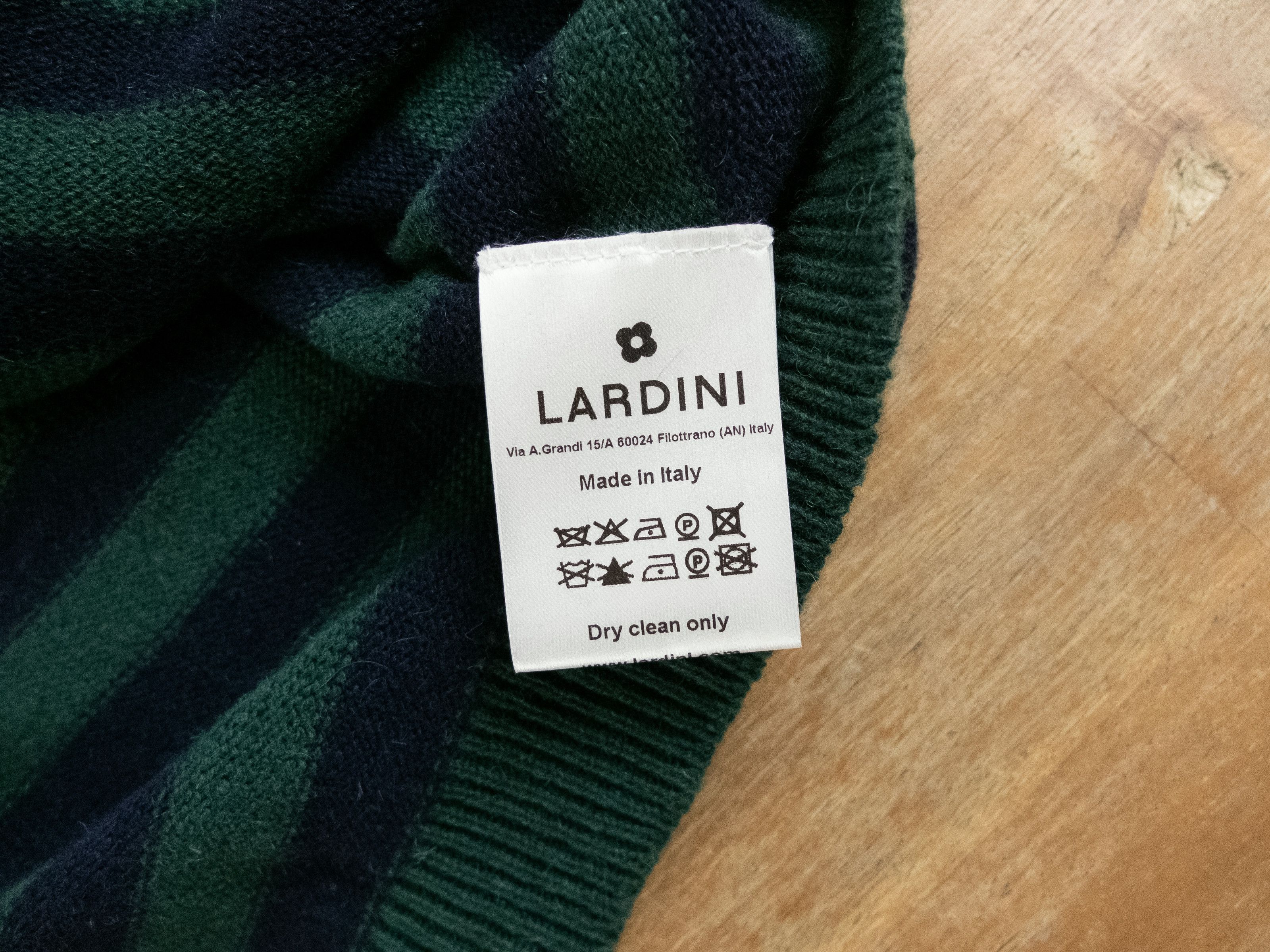 Lardini LARDINI green navy blue alpaca & wool striped sweater XL 52 Size US XL / EU 56 / 4 - 8 Thumbnail