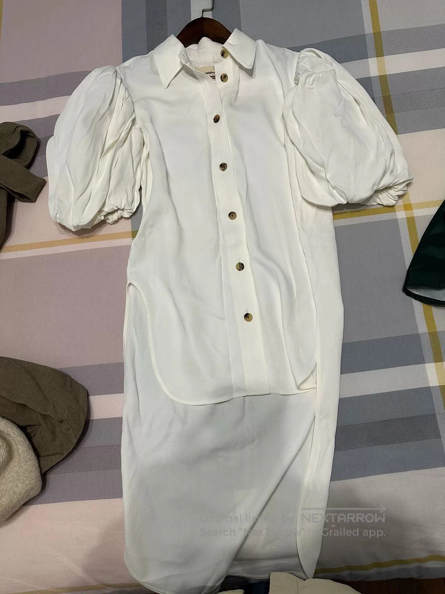 KHAITE Khaite Puff Sleeve Shirt Dress. Size M / US 6-8 / IT 42-44 - 4 Thumbnail