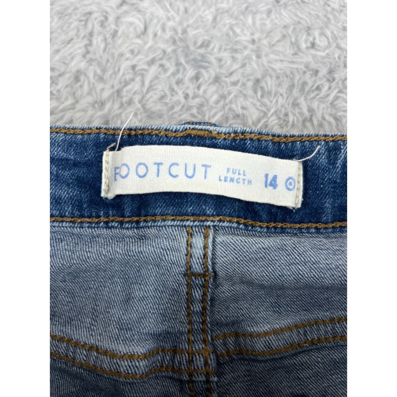 Vintage Den!m Jeans Womens 30x29 Blue Denim 5-Pocket Design Mid Rise Bootcut Distressed Regular Flat Front Cotton Blend Size 36" / US 14 / IT 50 - 6 Thumbnail