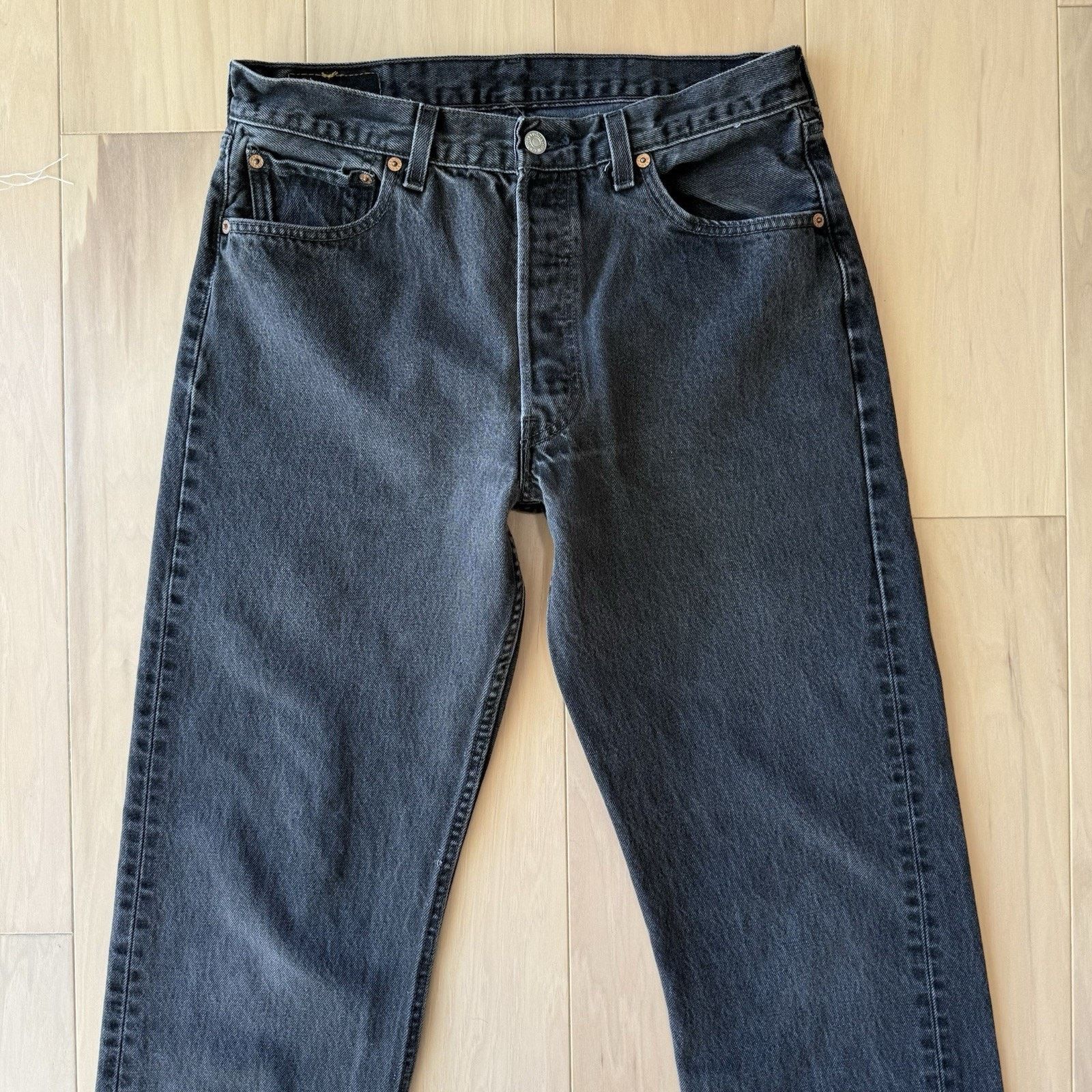 Levi's × Vintage Vintage Levis 501 Jeans 32 Black Made In USA 90s Straight Size US 32 / EU 48 - 3 Thumbnail