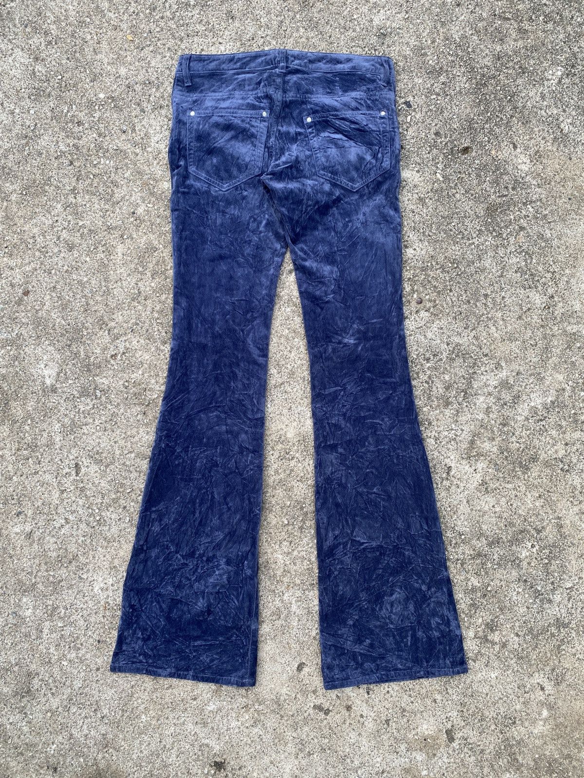 Japanese Brand × LE CIEL BLEU 2000s - Le Ciel Bleu Japan Velvet Low Rise Flare Pant Size US 29 - 4 Thumbnail