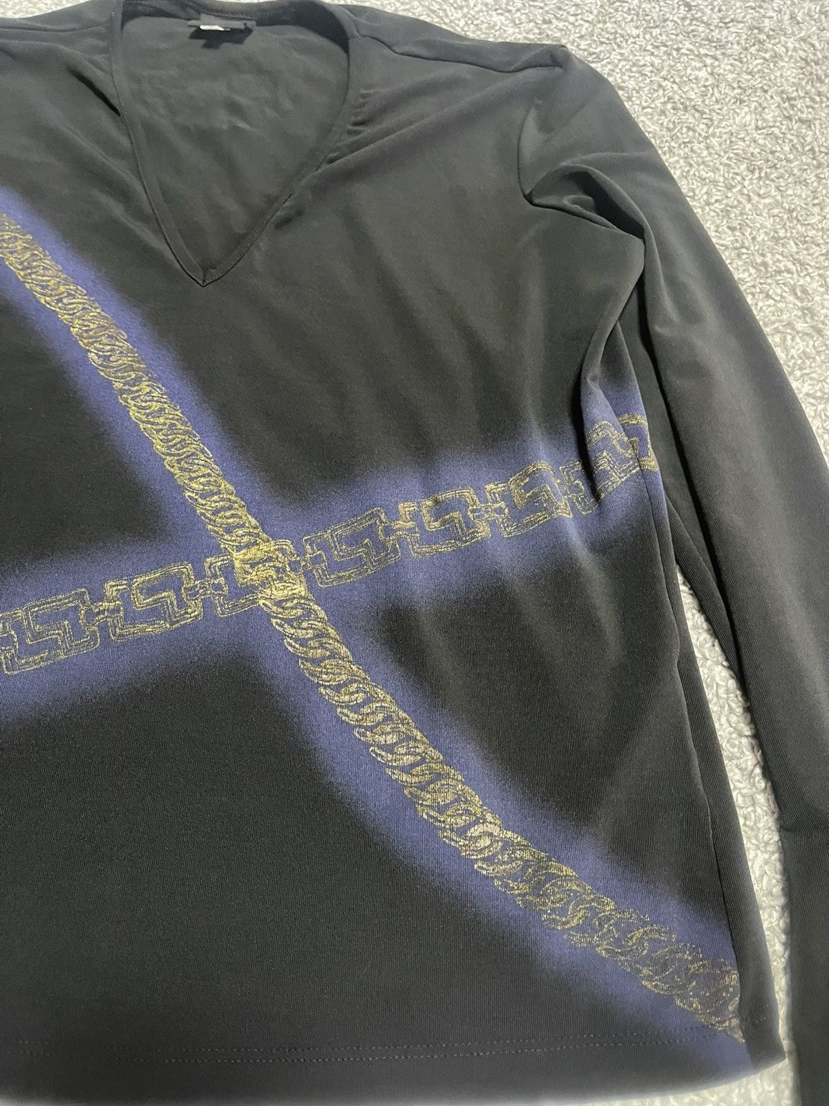 Versace Jeans Couture × Vintage Vintage Versace Archive Mesh Top Y2K Medusa Long Sleeve XL Size US XL / EU 56 / 4 - 4 Thumbnail