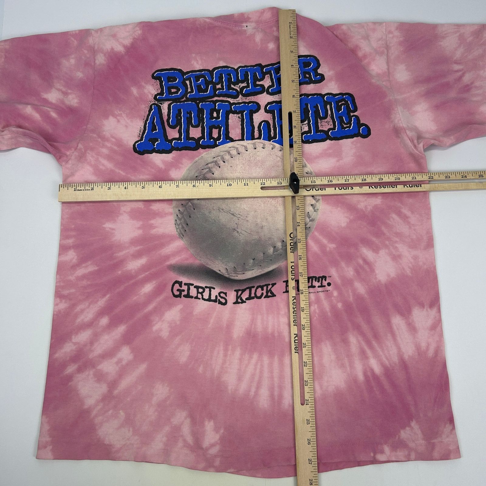 Vintage Vintage 90s Girls Kick Butt Softball T Shirt Pink Unisex L Size L / US 10 / IT 46 - 11 Thumbnail