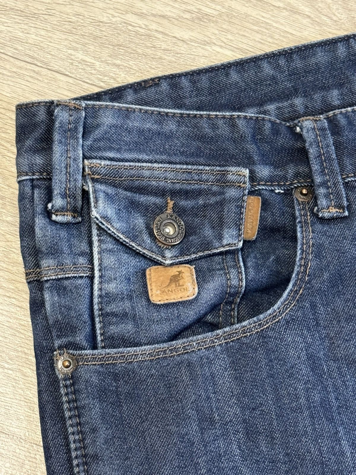 Kangol 🔷Vintage Kangol Y2K Baggy Denim Jeans🔷 Size US 34 / EU 50 - 4 Thumbnail