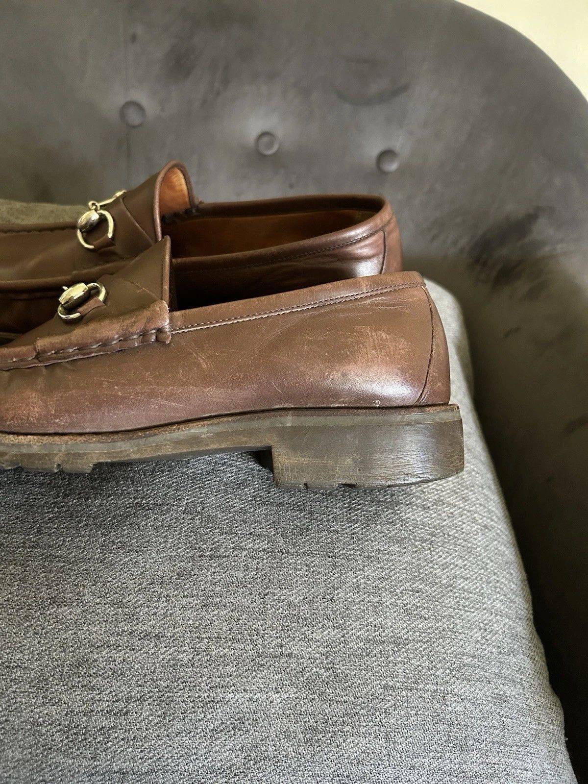Gucci Gucci Horsebit Loafers Brown Leather 10 D Size US 10 / EU 43 - 11 Thumbnail