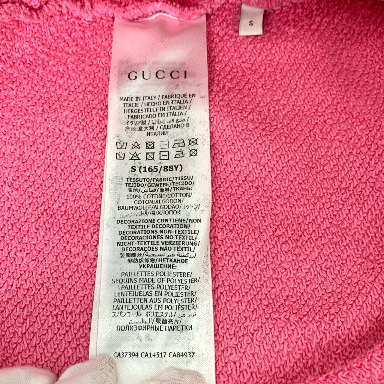 Gucci Gucci GG Apple Print Sequined Hoodie Pink Cotton Long-Sleeve Size S / US 4 / IT 40 - 4 Thumbnail