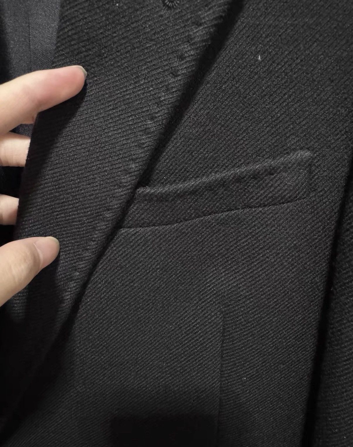 Saint Laurent Paris SLP 15FW Notch Lapel Wool Black Velvet Blazer / Coat Size US XL / EU 56 / 4 - 3 Thumbnail