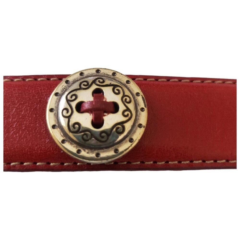 Brighton Brighton Red Heart Embellished Leather Belt Size ONE SIZE - 6 Thumbnail