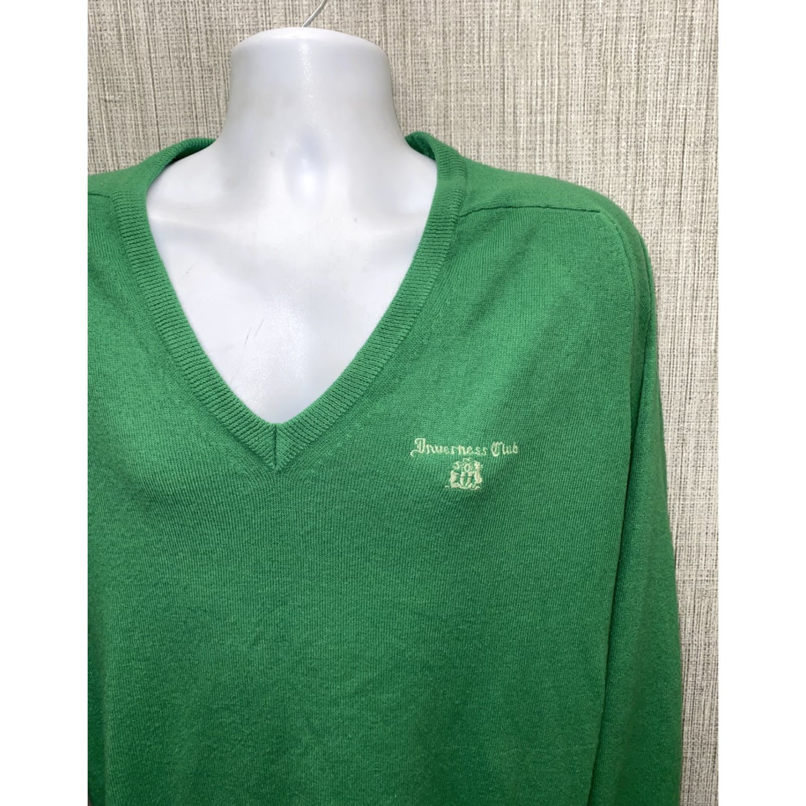 Vintage DIFFINI Knitwear Mens V-Neck Sweater Green Long Sleeve Size L USA Made Size US L / EU 52-54 / 3 - 2 Thumbnail