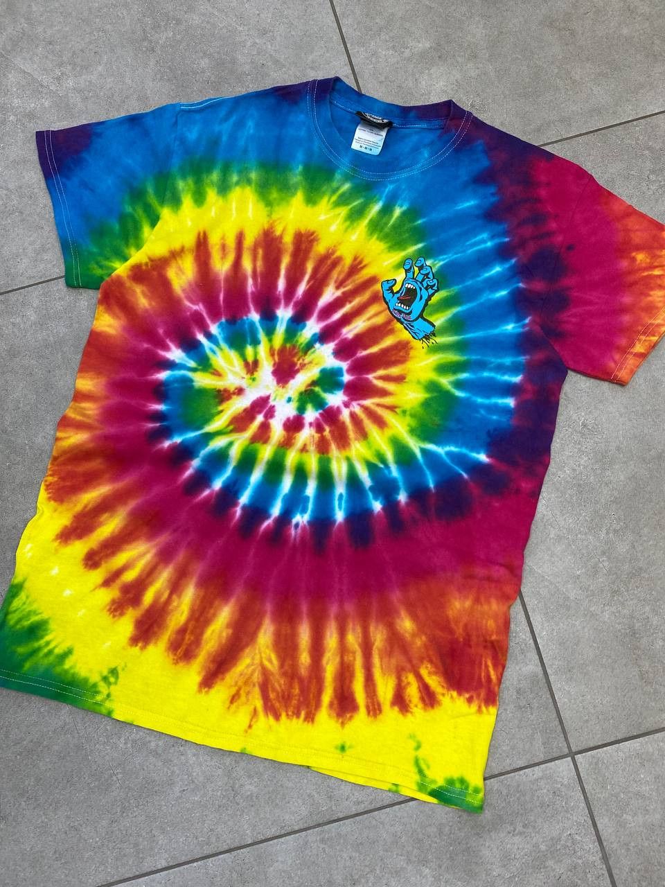 Santa Cruz Skateboards Vintage Santa Cruz Skateboards Hand Print Tie Dye T-Shirt Size US M / EU 48-50 / 2 - 4 Thumbnail