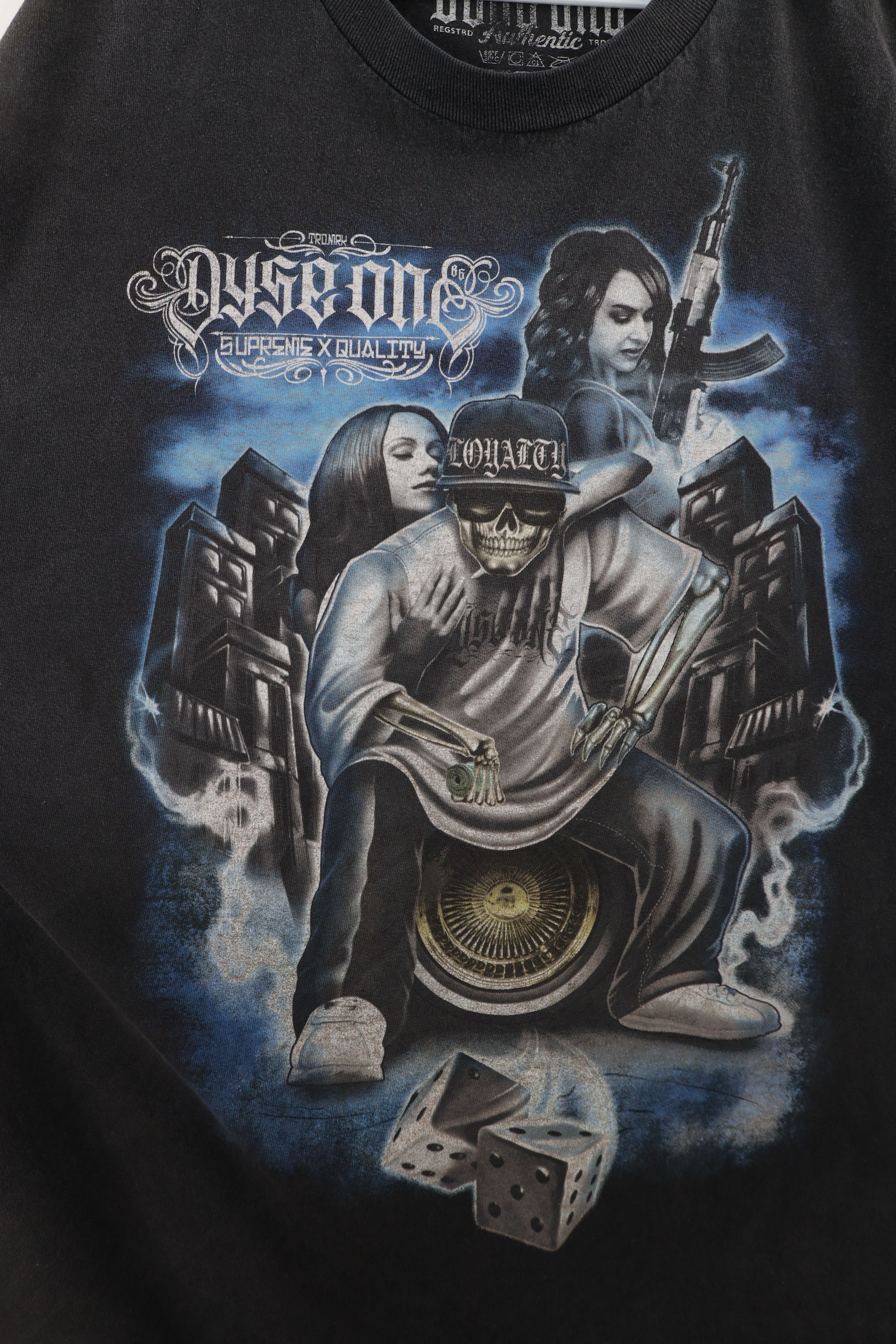 Vintage Vintage Y2K Streetwear Skeleton Dice Hip Hop Rap T-Shirt Size US XXL / EU 58 / 5 - 4 Thumbnail