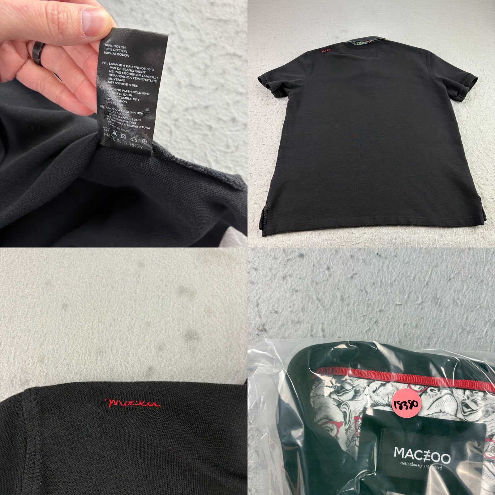 Maceoo Maceoo Polo Shirt Mens 2XL Black Slim Fit Contrast Collar Short Sleeve Shirt Polo Black 2XL Mens Size US XXL / EU 58 / 5 - 8 Thumbnail