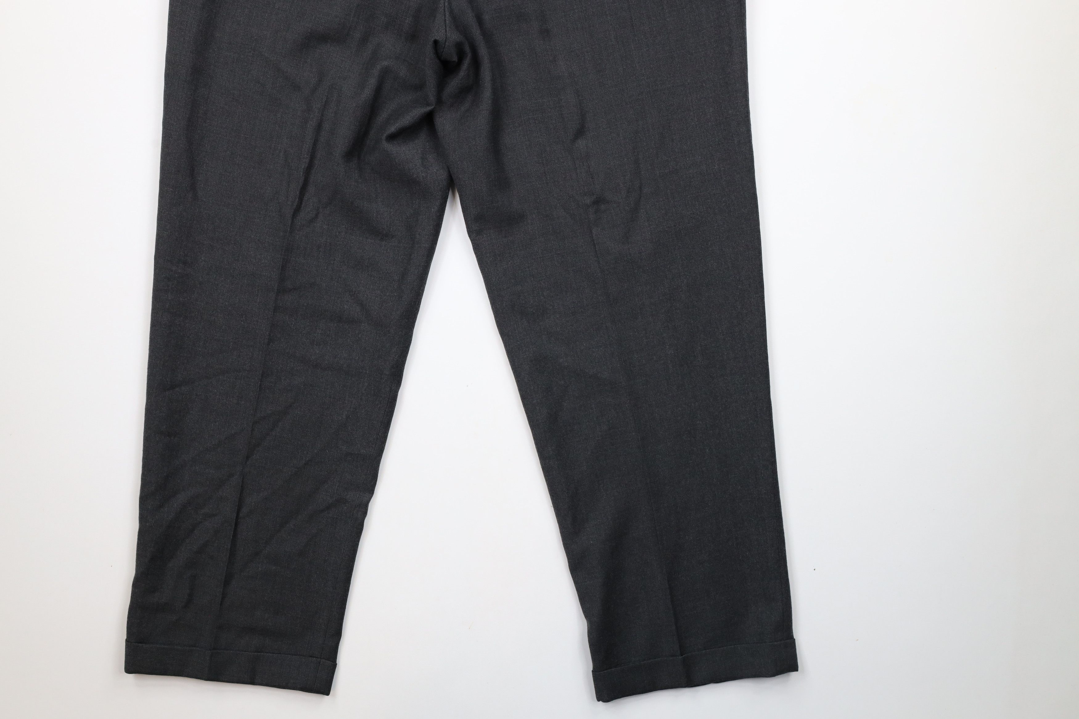 Eddie Bauer × Vintage Vintage 90s Eddie Bauer Cuffed Wool Chino Pants Dark Gray Size US 36 / EU 52 - 12 Thumbnail
