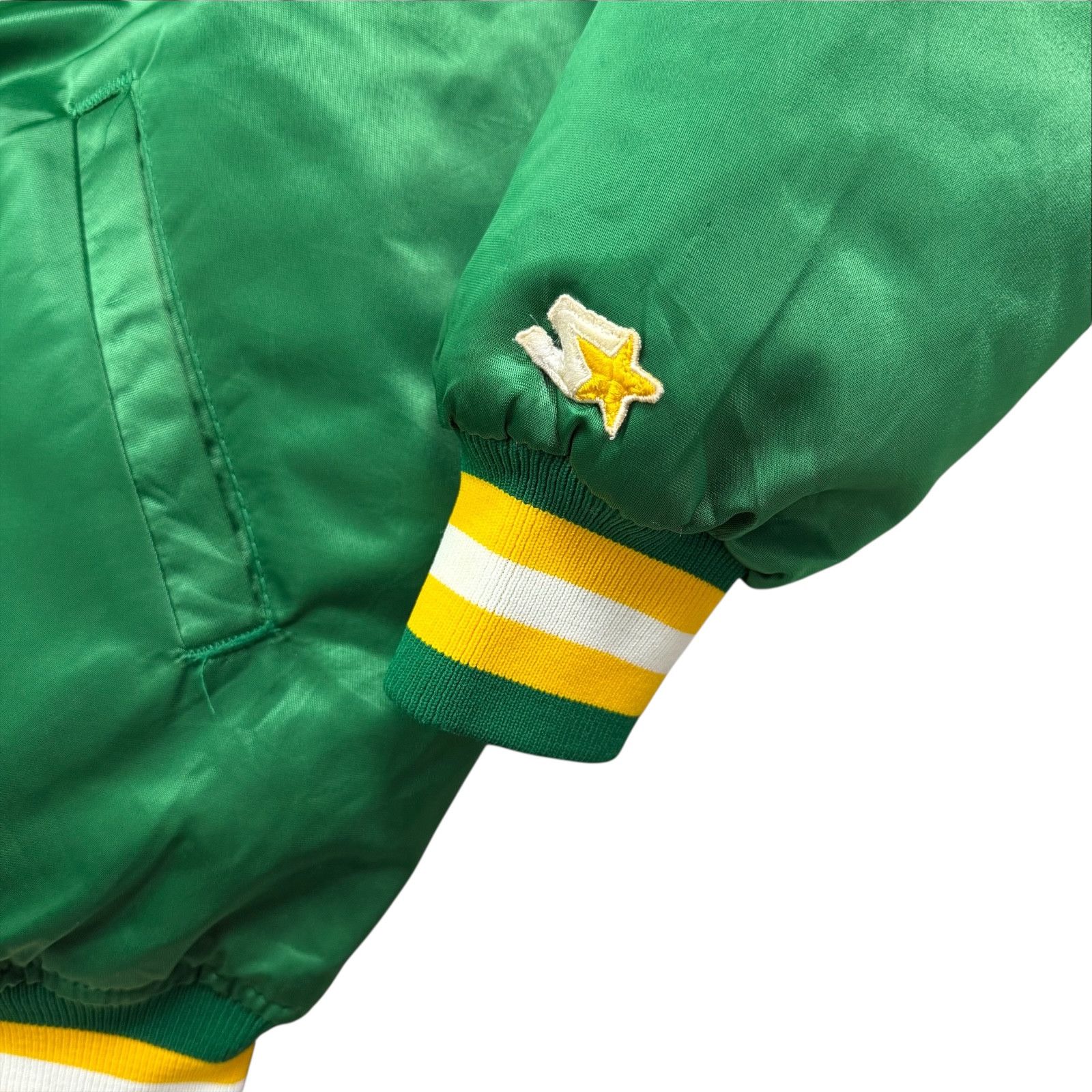 NHL VTG 90s MINNESOTA NORTH STARS STARTER SATIN BOMBER JACKET Size US XL / EU 56 / 4 - 3 Thumbnail