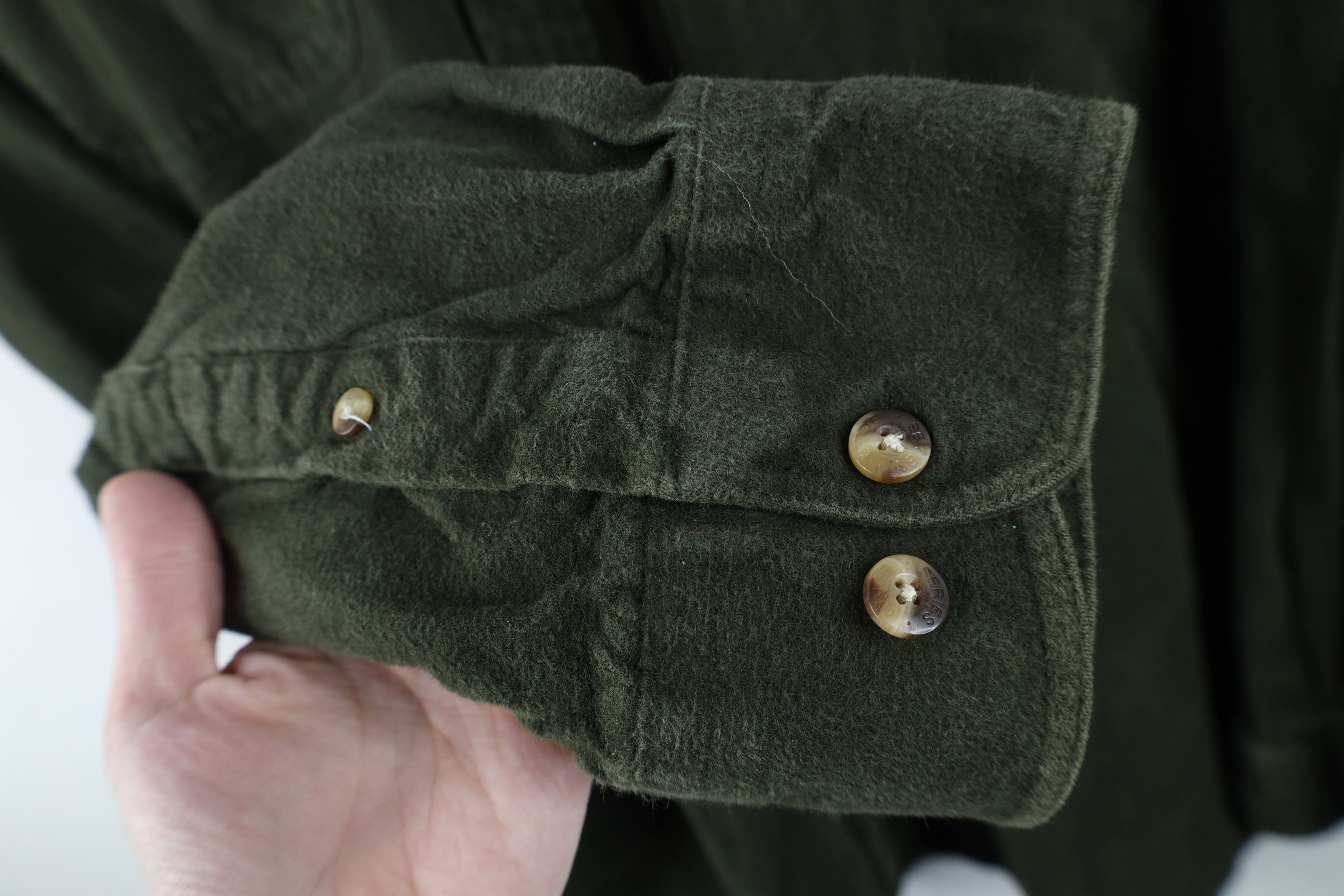 Vintage Vintage 90s Streetwear Chamois Collared Button Shirt Green Size US XXL / EU 58 / 5 - 6 Thumbnail