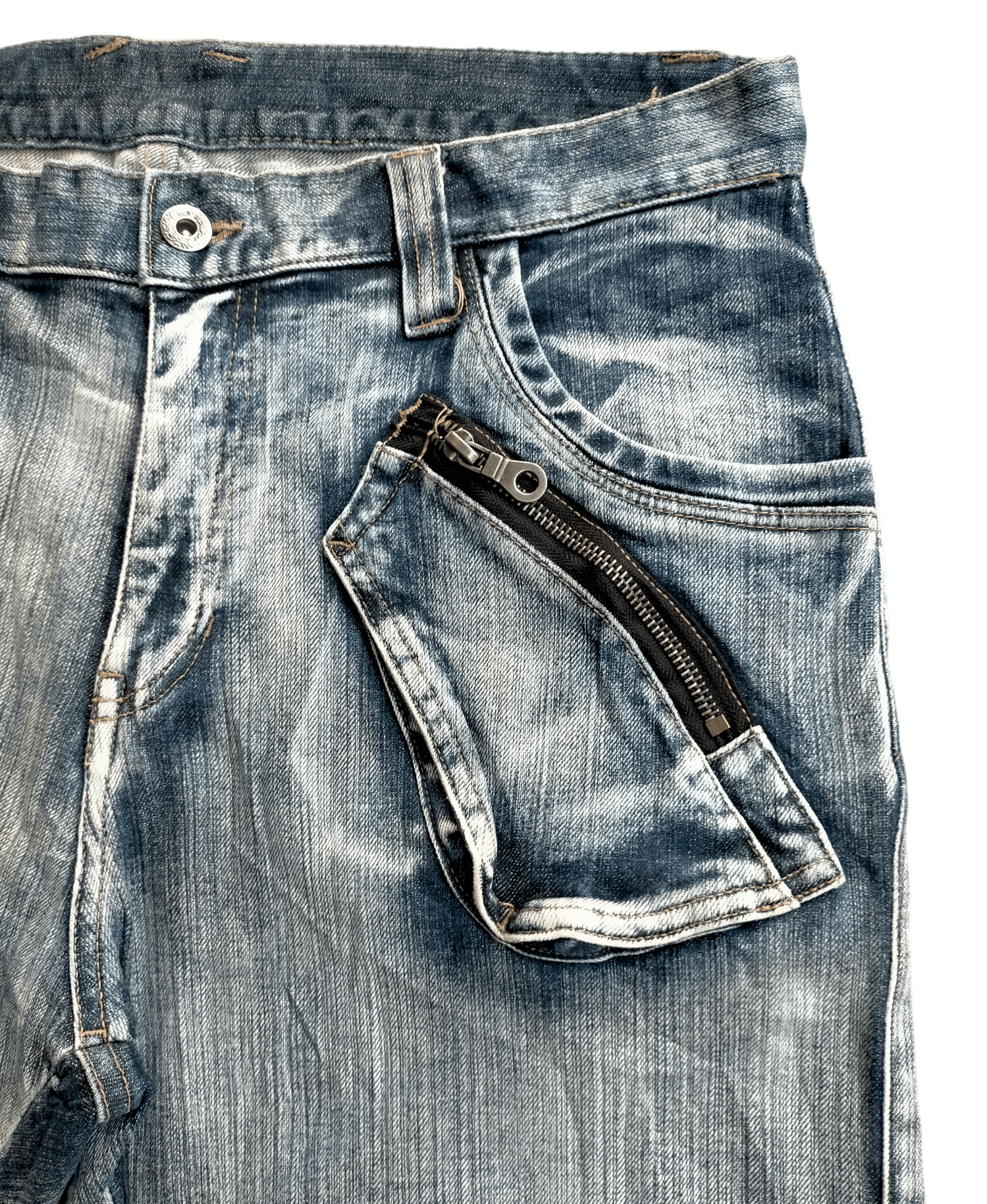 PPFM PPFM Curve Leg Stretch Acid Wash Jeans Size US 33 - 5 Thumbnail