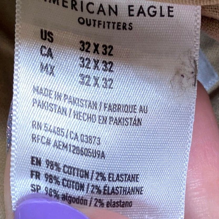 Rag & Bone American Eagle Khakis Mens Cotton Straight Leg Casual Workwear 32x32 Tan Solid Retro 90s Dadcore Mens Size US 33 - 5 Thumbnail