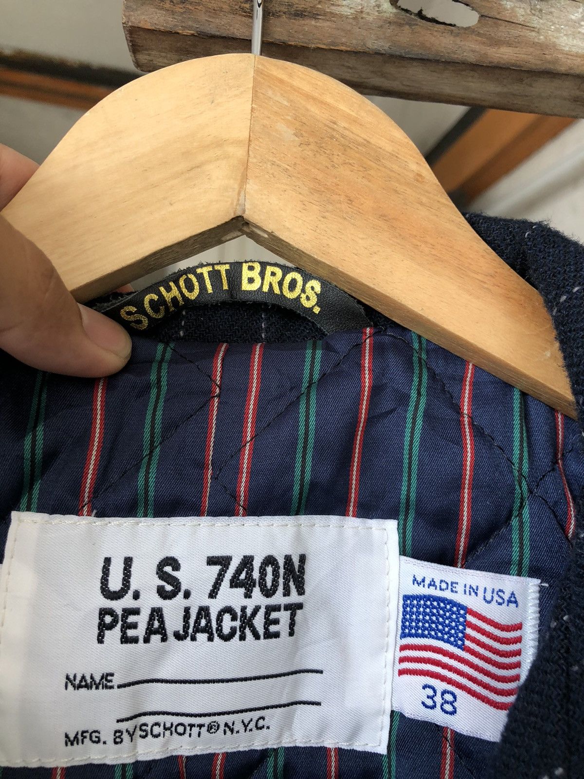 Schott Rare❗️Schott x Takeo Kikuchi Wool Stripe Pea Coat Size US S / EU 44-46 / 1 - 7 Thumbnail