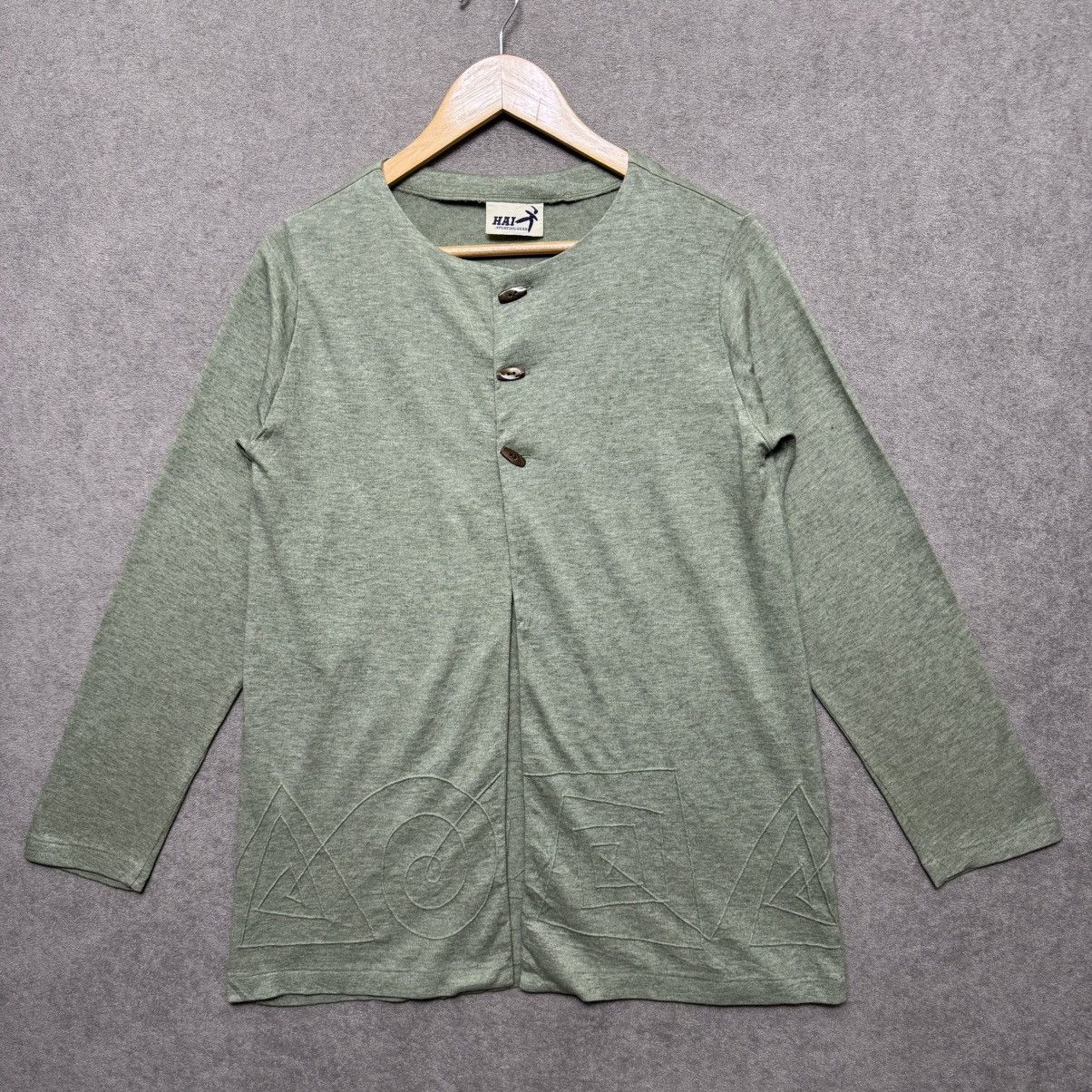 Issey Miyake Hai Sporting Gear by Issey Miyake Sage Wool Embossed Art Size US M / EU 48-50 / 2 - 1 Thumbnail