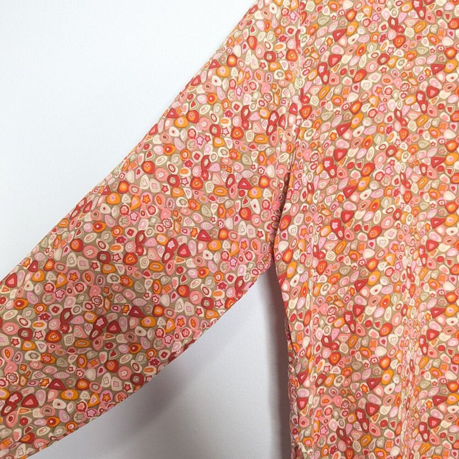 John Galliano Galliano Vintage Pink Orange Floral Pattern Silk Blouse S Size S / US 4 / IT 40 - 6 Thumbnail
