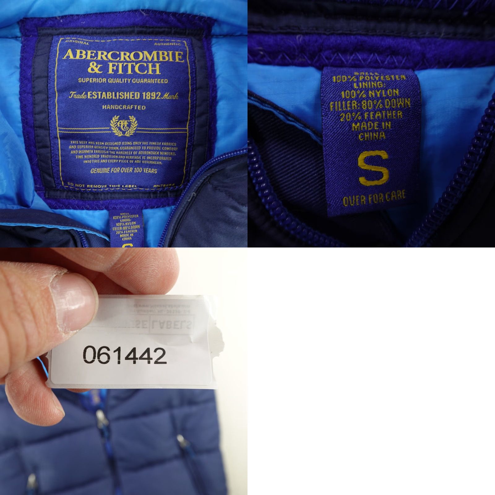 Abercrombie & Fitch Abercrombie & Fitch Vest Mens Small Blue Puffer Down Quilted Insulated Zip Y2K Vest Puffer Jacket Size US S / EU 44-46 / 1 - 8 Thumbnail