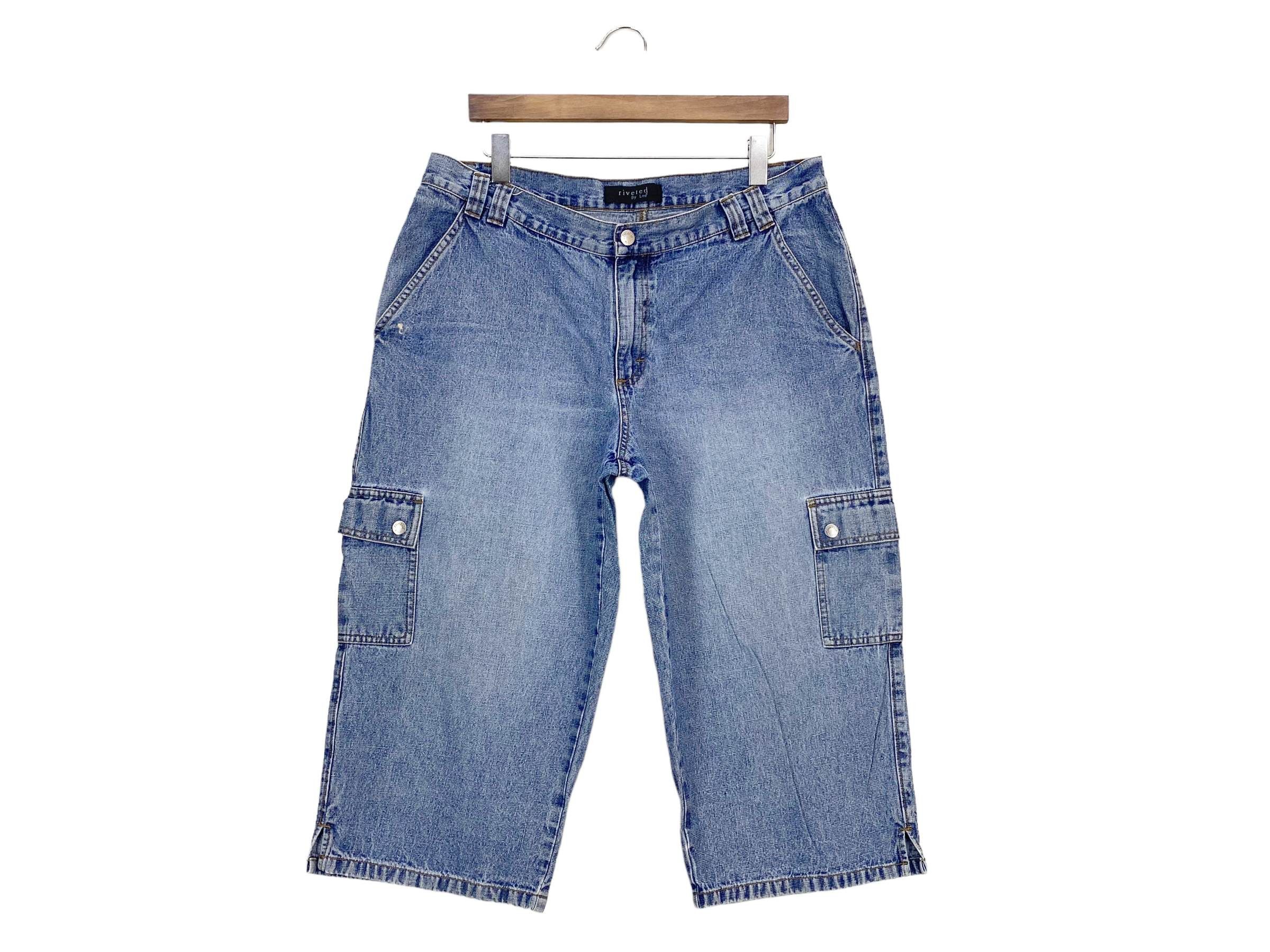 Lee Riveted Short Denim Jeans Light Blue Jeans Bottoms