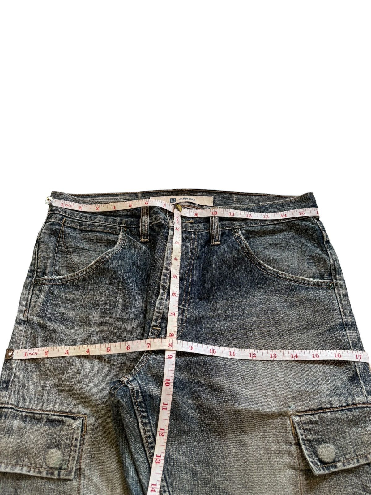 Gap Vintage Gap Cargo Button Fly Faded Wash Loose Jeans Size US 32 / EU 48 - 11 Thumbnail