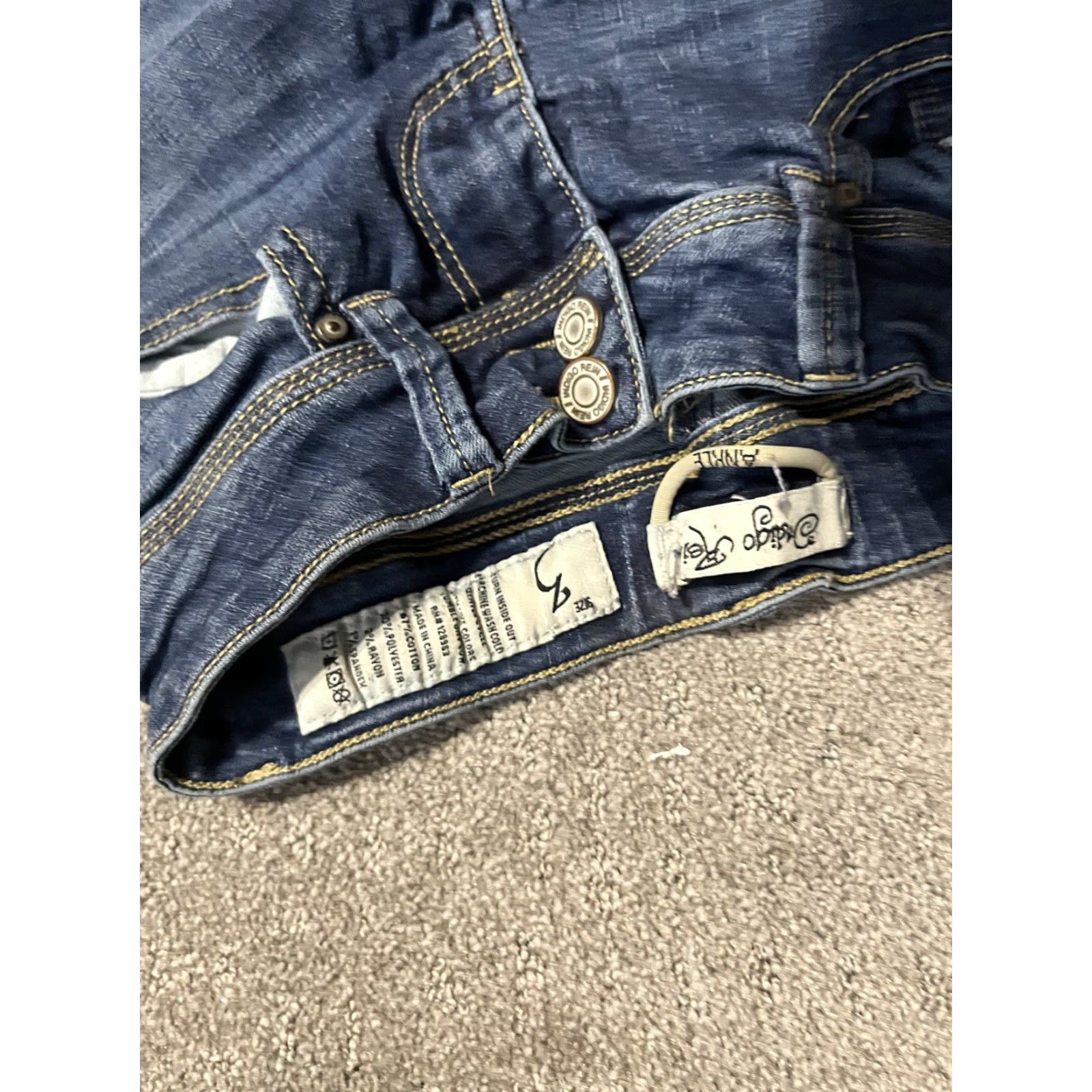 Vintage Indigo Reign Jeans Main Selling Point: Skinny Distressed Dark Wash Blue Size 3 Juniors Women Size 26" / US 2 / IT 38 - 5 Thumbnail